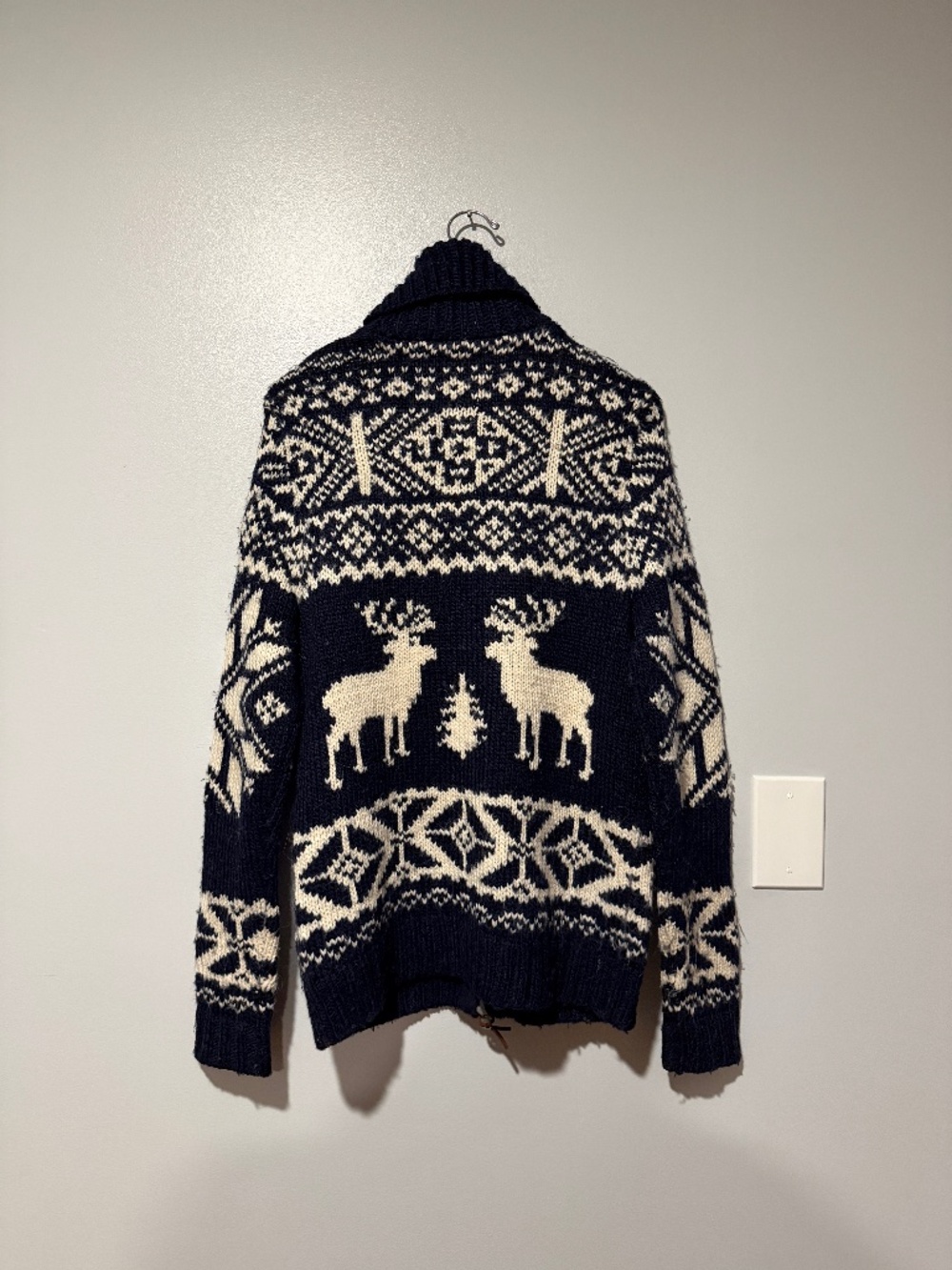 VINTAGE Rugby RL Zip Up Holiday Cardigan - Picture 2 of 5